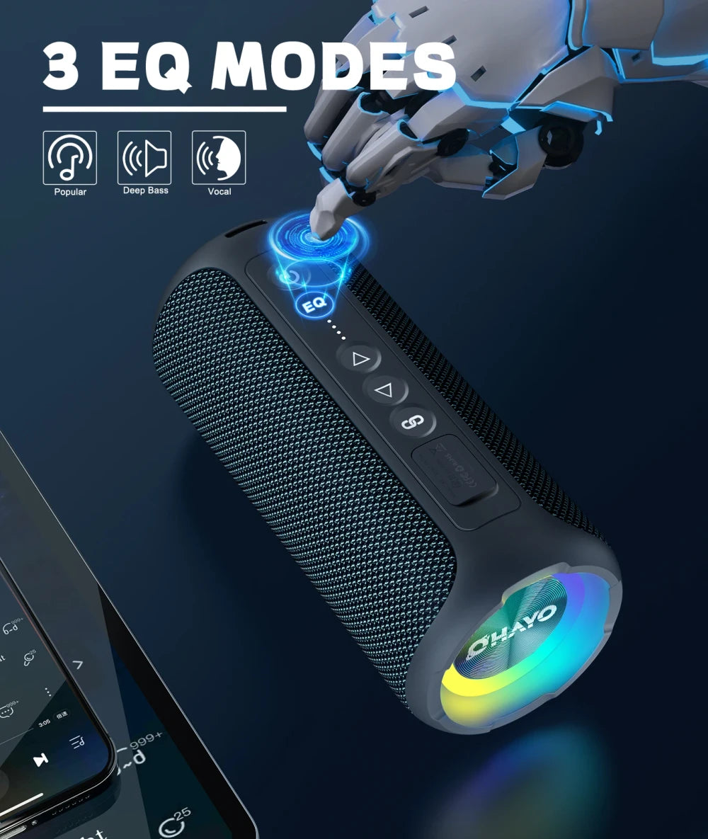 Ortizan 40W Waterproof Bluetooth Speaker – 30-Hour Battery & Deep Bass
