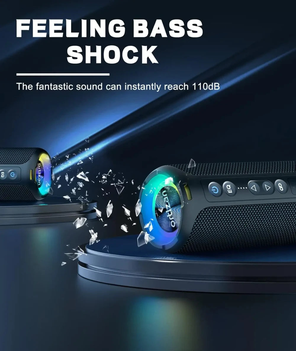 Ortizan 40W Waterproof Bluetooth Speaker – 30-Hour Battery & Deep Bass