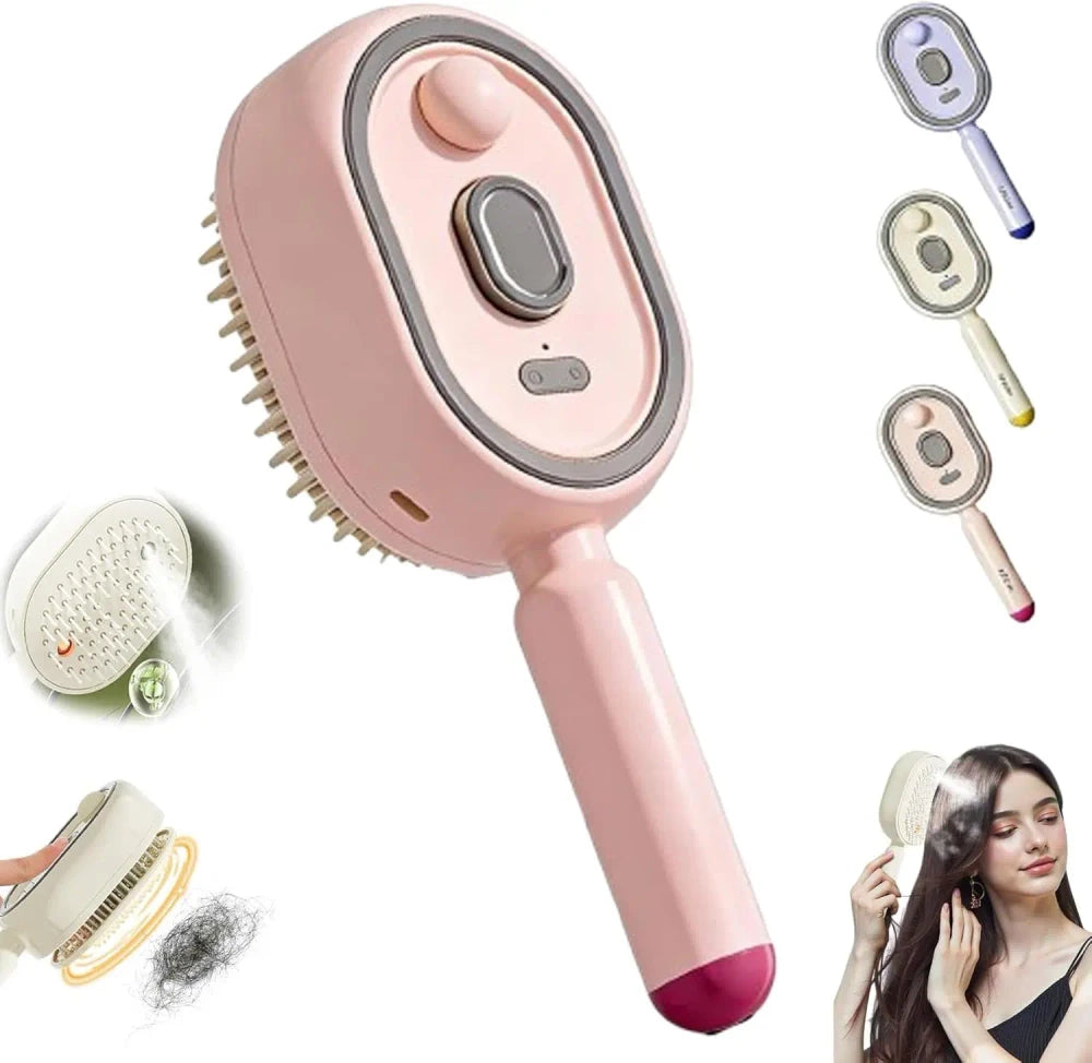 2-in-1 Cordless Hair Straightening Brush- Fast Heat & USB Rechargeable