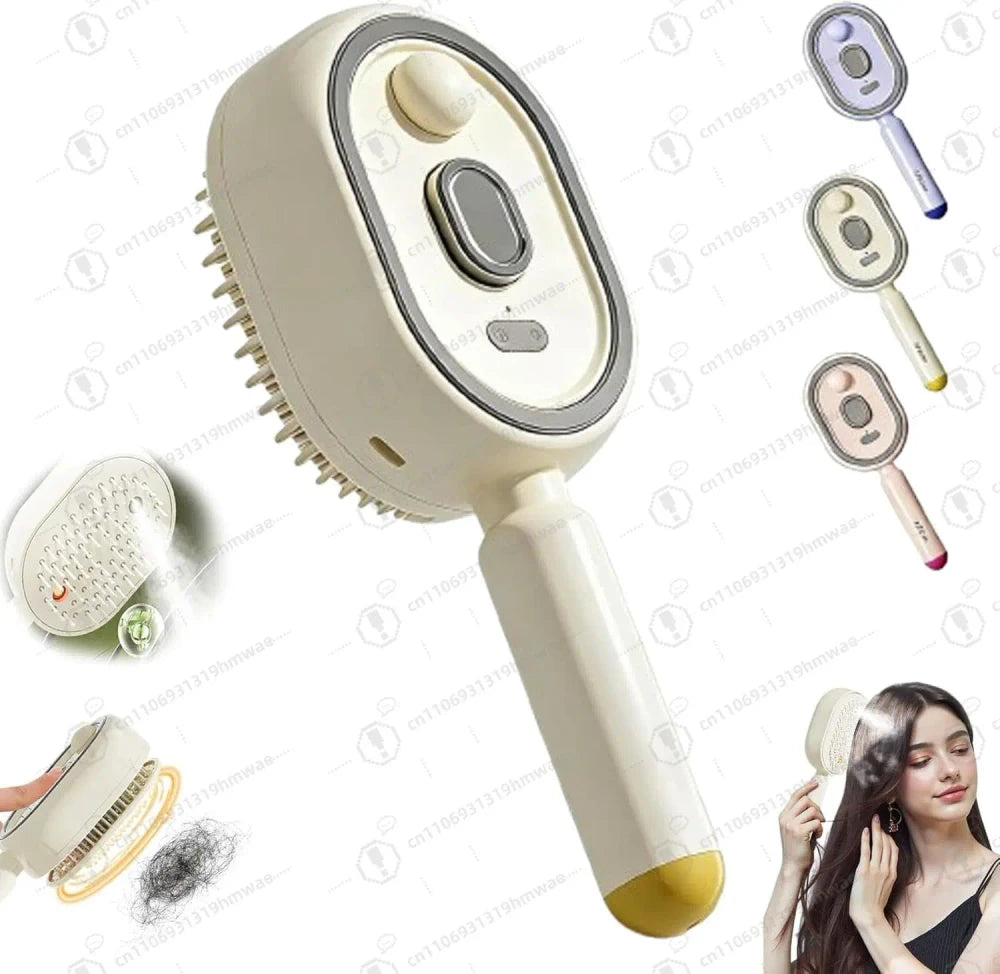 2-in-1 Cordless Hair Straightening Brush- Fast Heat & USB Rechargeable