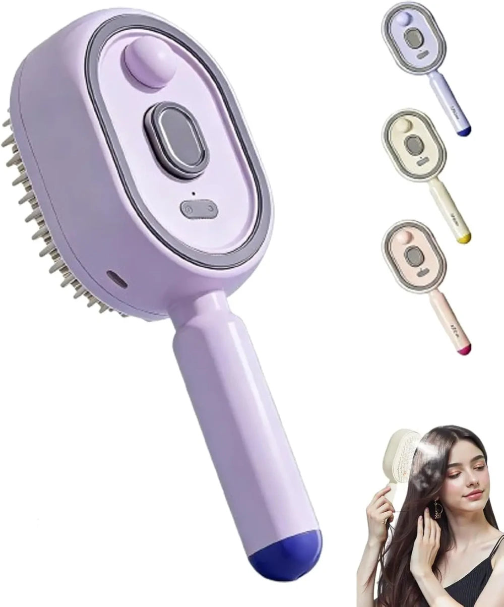 2-in-1 Cordless Hair Straightening Brush- Fast Heat & USB Rechargeable