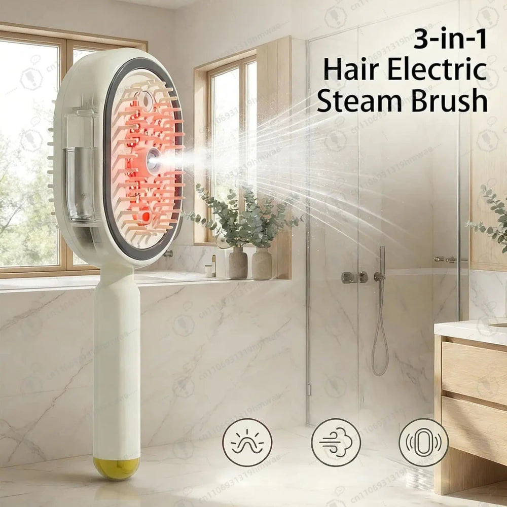 2-in-1 Cordless Hair Straightening Brush- Fast Heat & USB Rechargeable