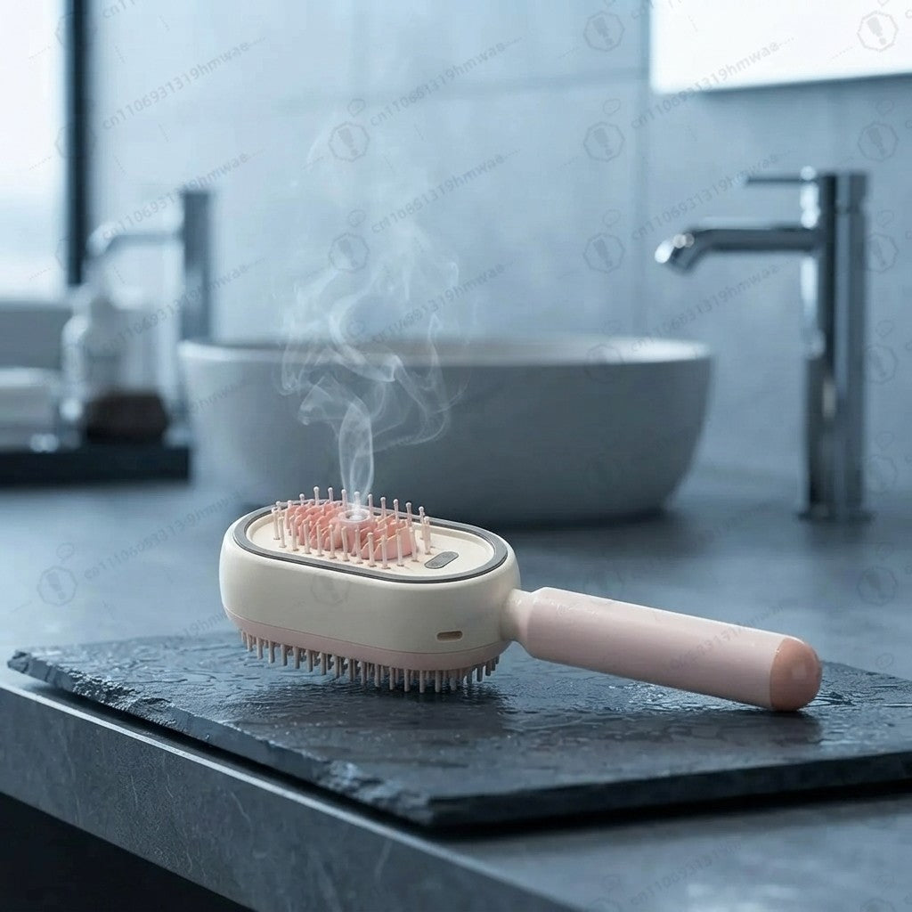2-in-1 Cordless Hair Straightening Brush- Fast Heat & USB Rechargeable